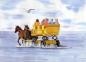 Preview: Postcard DIN-A6 Watercolor Maritime Art Print North Sea Cuxhaven Watt Coach Horses Island Neuwerk